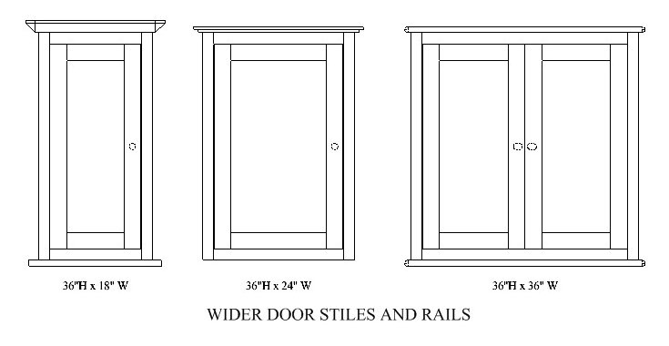 Widening the door's stiles and rails help it stand out from the face 